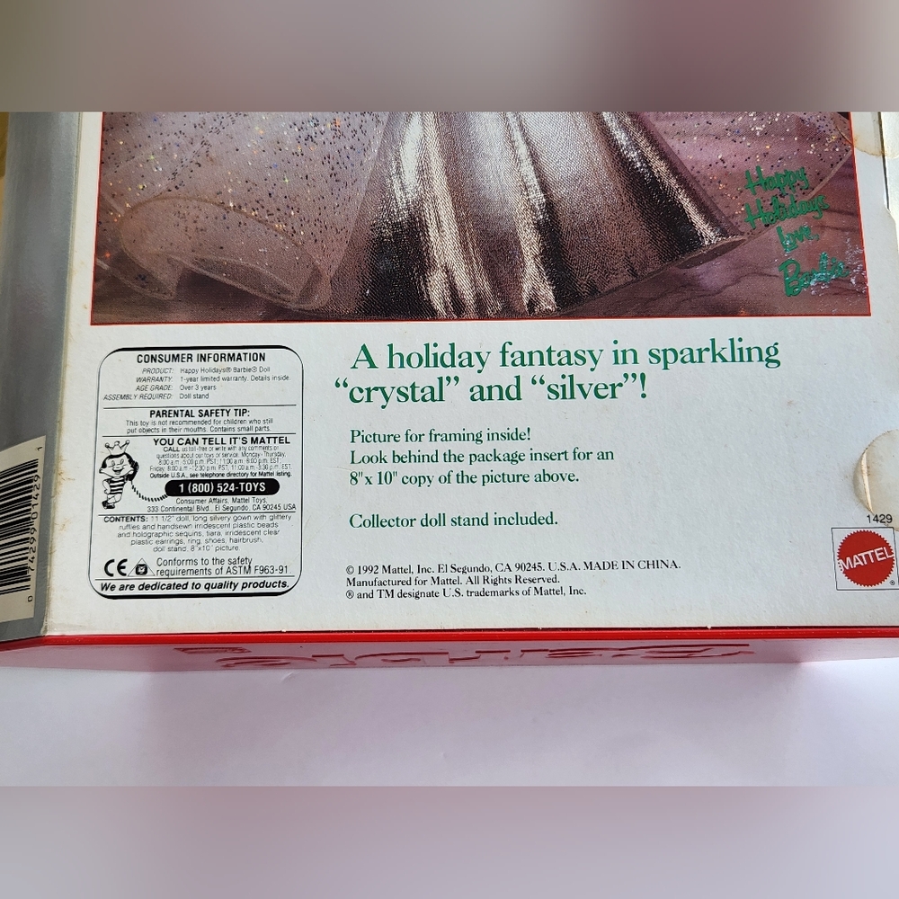 🌌 1992 Happy Holidays Barbie Vintage Doll 72 - Picture 10 of 11
